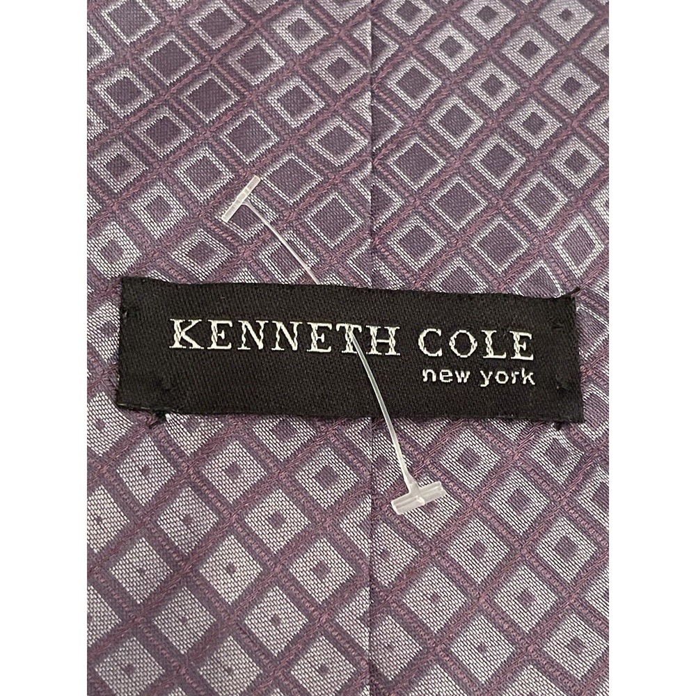 Kenneth Cole New York Purple 100% Silk Men’s Neck Tie Made In USA - Picture 8 of 9